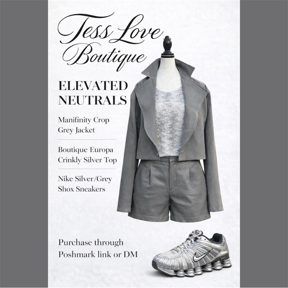 Manifinity Crop Grey Jacket NWT - image 1